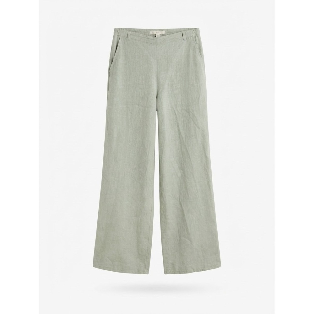 Match Point Linen Pants Xl Pull On USA Boho Green Wide Leg New Beach Resort